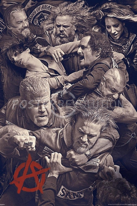 Sons of Anarchy Fighting Poster Print - 22x34