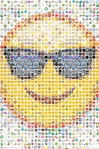 Emoji Sunglasses Mosaic Poster Print - 24x36 Size