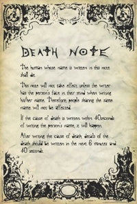 Deathnote Rules Anime Poster Print (24x36) | Posterazzi