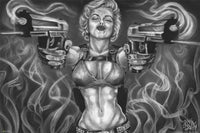 James Danger Harvey Marilyn 2 Guns Rolled Poster Print