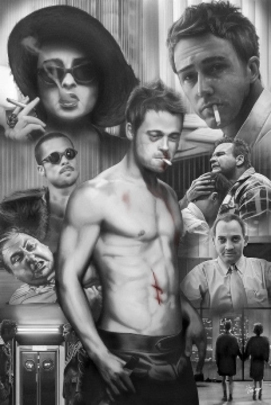 Fight Club Character Collage Rolled Poster Print