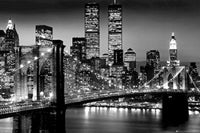 New York City Brooklyn Bridge Night Poster Print 24x36