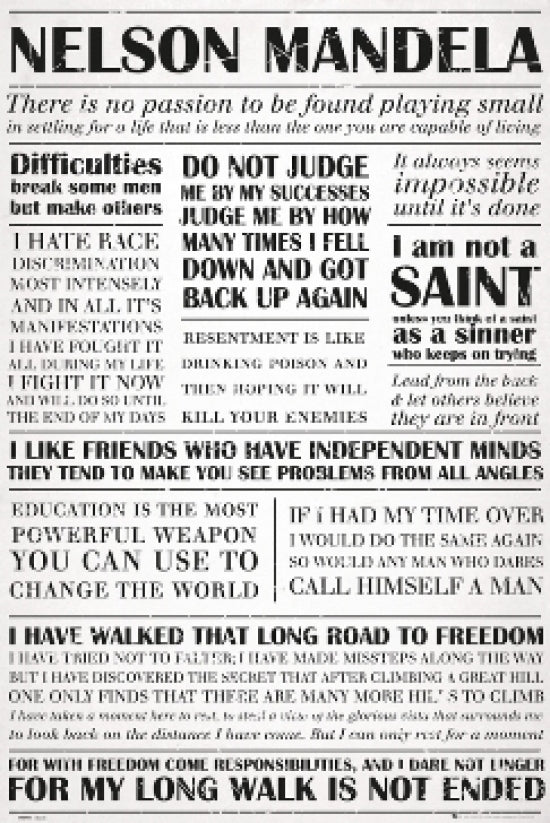 Nelson Mandela Quotes Poster showcasing inspirational quotes