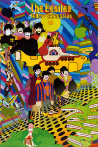 The Beatles Yellow Submarine Poster showcasing vibrant colors and iconic artwork.