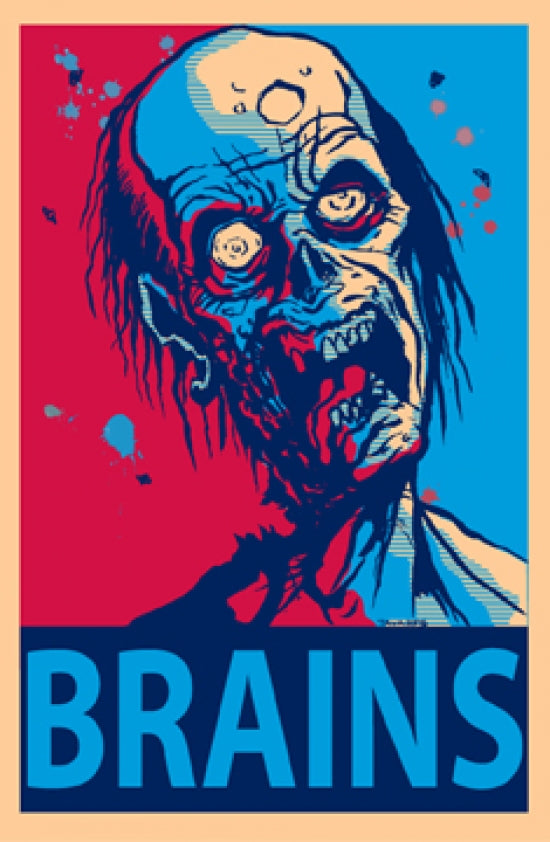 Zombie Brains Poster - Unique wall art for horror enthusiasts.