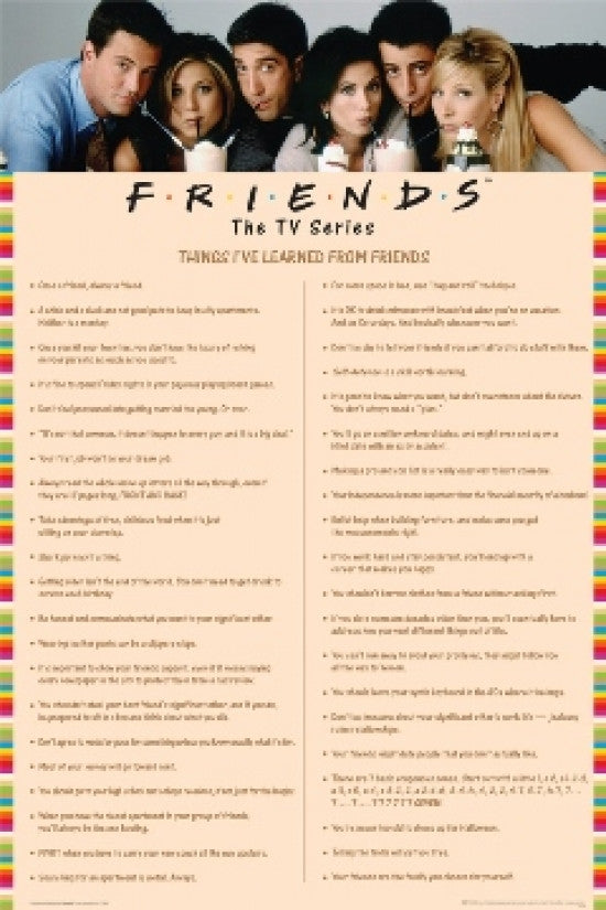 Friends TV Show Poster Print - 22x34 Rolled Art