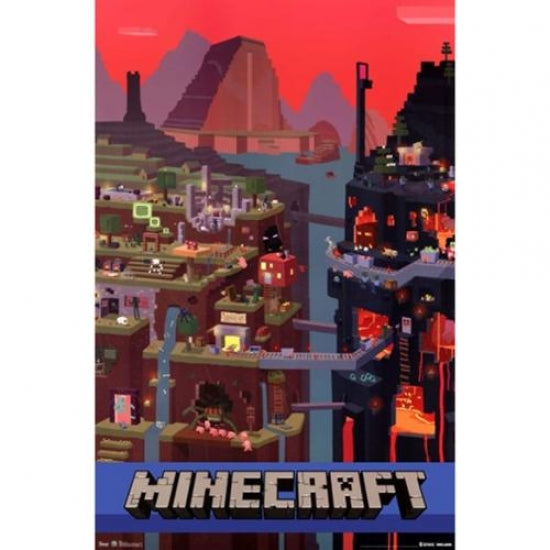 Minecraft Cube Poster showcasing vibrant colors and iconic design.