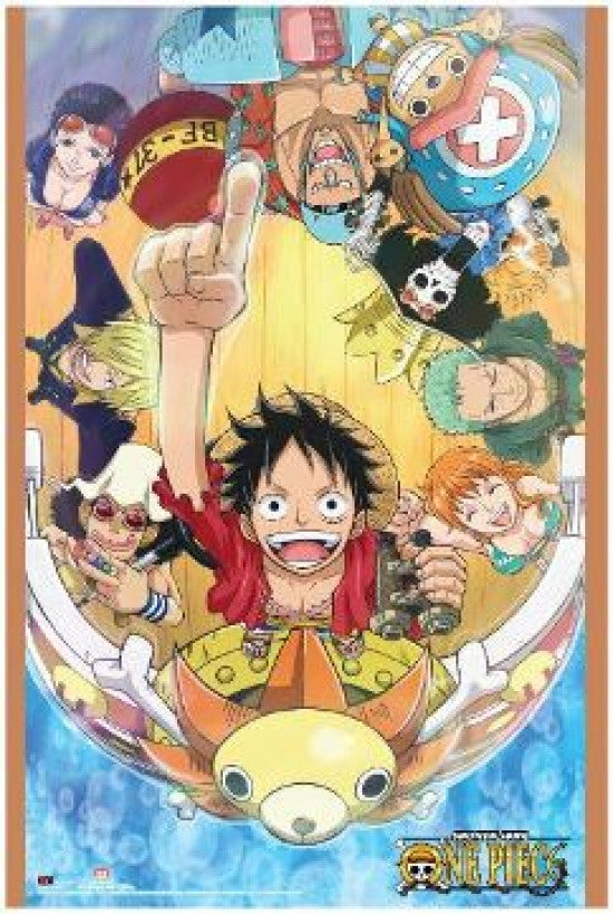 One Peace Sunny Group Anime Poster Print - Rolled Poster