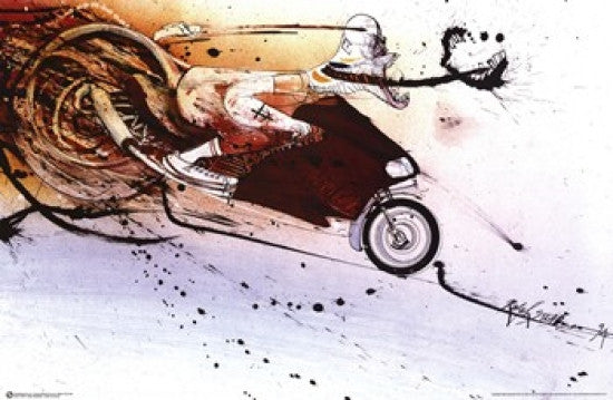 Hunter on Ducati Poster Print by Ralph Steadman - 36x24
