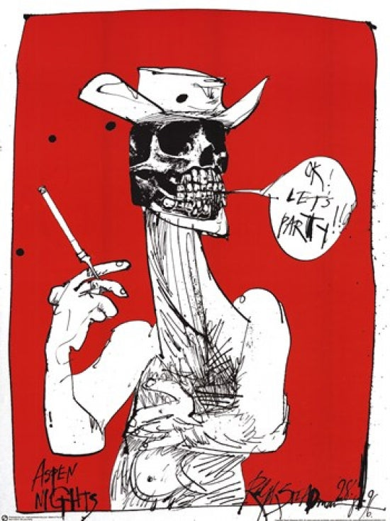 Ralph Steadman Ok Let's Party Poster 24x36 - Colorful Art Print