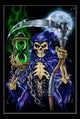 Reaper poster print by Richard Kelly featuring haunting imagery.