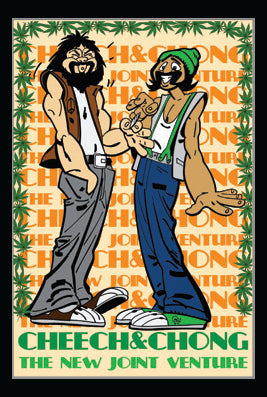 Cheech & Chong Joint Venture Poster Print featuring vibrant colors and iconic comedy.
