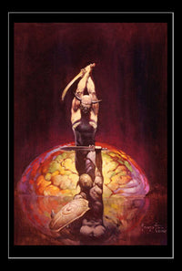 The Brain Poster Print by Frank Frazetta featuring vibrant colors and detail.