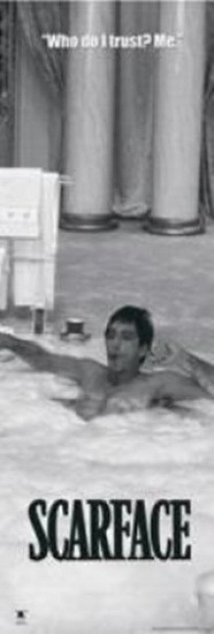 Scarface Tub Black and White Poster Print - 21x62