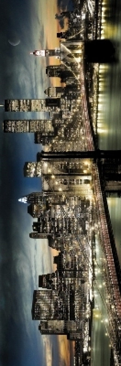 New York City Nighttime Moon Rolled Poster Print 21x62