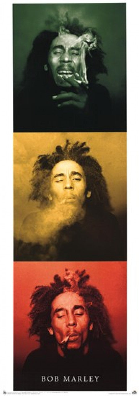 Bob Marley 3-Picture Door Poster Print - 21x62