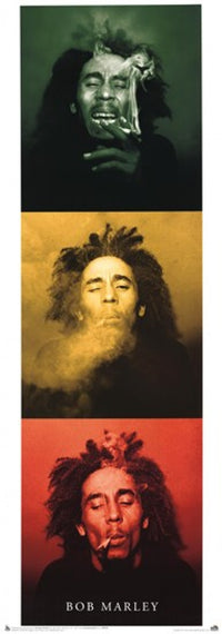 Bob Marley 3-Picture Door Poster Print - 21x62