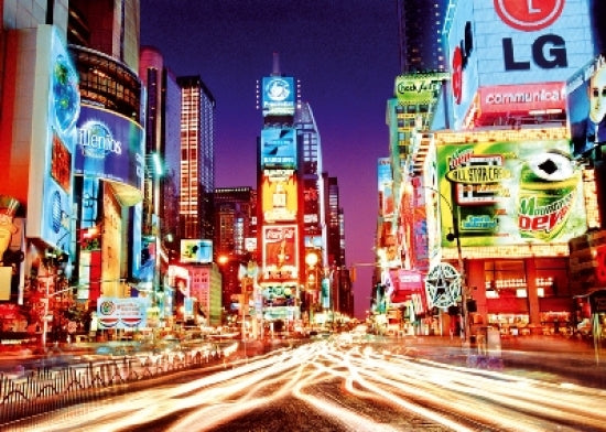 New York City Times Square Poster Print showcasing vibrant lights and crowds.