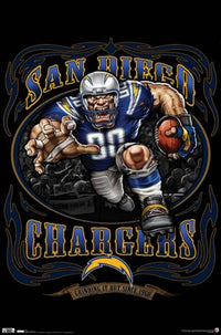 Chargers Running Back 10 Poster Print showcasing football art.