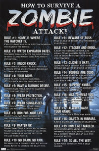 Zombies - How to Survive Poster Print | 24x36 Rolled Poster
