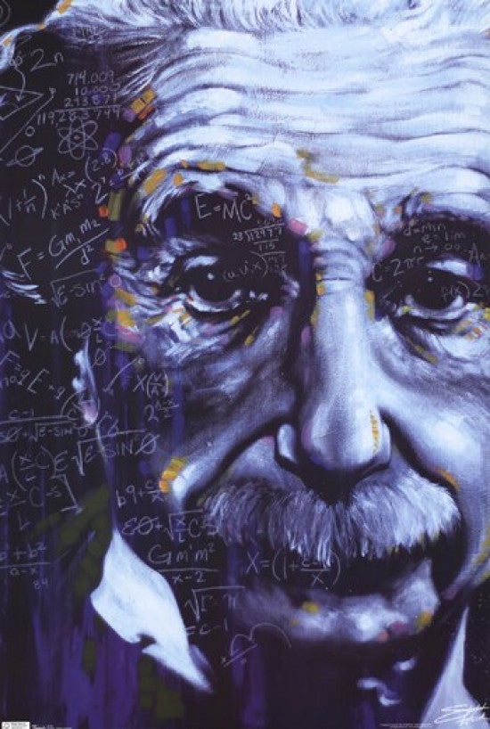 Albert Einstein Artistic Formulas Poster Print - 24x36