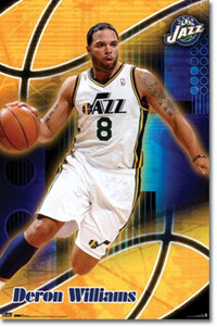 Utah Jazz Deron Williams 2010 Poster Print featuring dynamic basketball action.