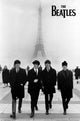 The Beatles Eiffel Tower Poster Print, vibrant colors, iconic music art
