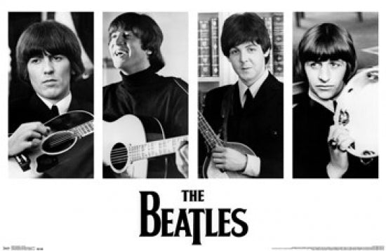 The Beatles Portraits Poster Print 34x22 showcasing iconic band members.