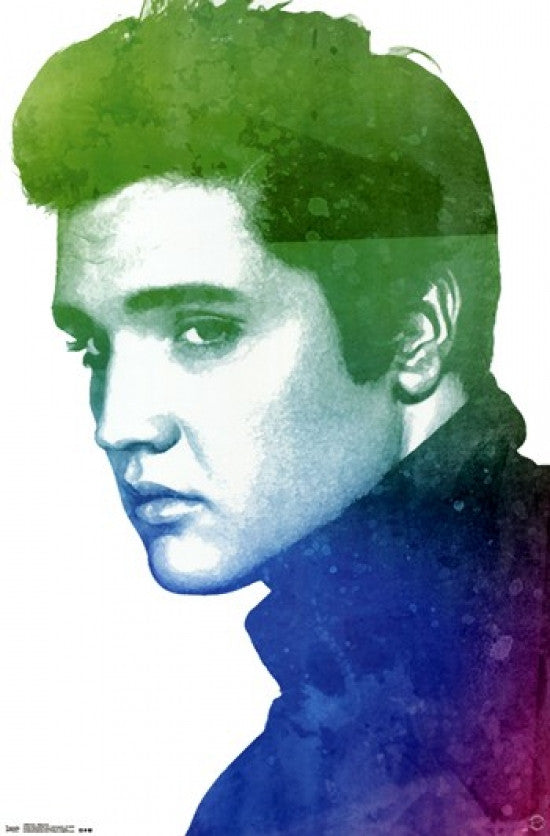 Elvis Presley Watercolor Poster Print - 24x36