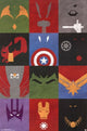 Marvel Avengers Minimalist Grid Poster Print - 22x34