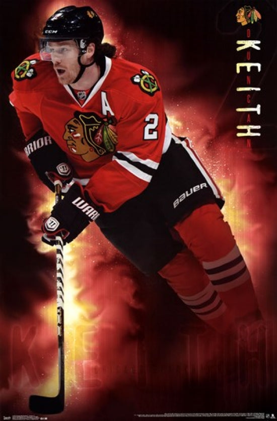 Chicago Blackhawks Duncan Keith 2013 Poster Print showcasing action on the ice.