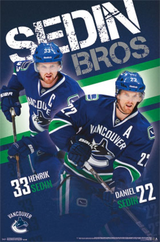 Vancouver Canucks® Sedin Brothers 13 Poster Print - 22x34