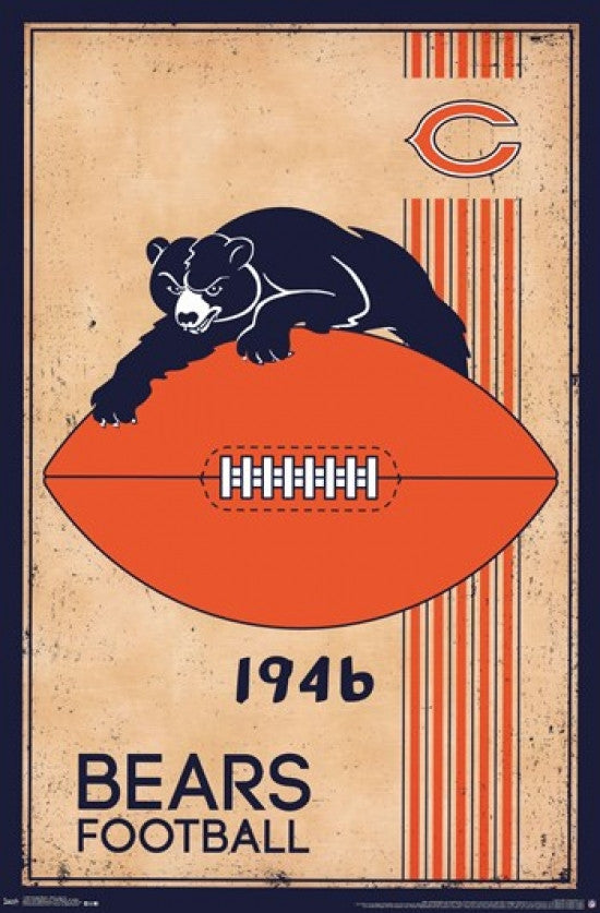 Chicago Bears Retro Logo Poster Print - 22x34