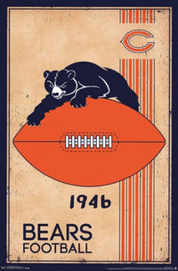 Chicago Bears Retro Logo Poster Print - 22x34