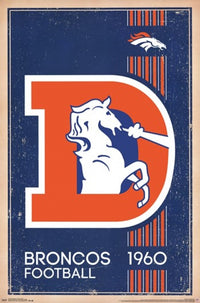 Denver Broncos Retro Logo Poster Print (22 x 34)