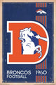 Denver Broncos Retro Logo Poster Print (22 x 34)