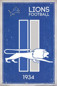 Detroit Lions Retro Logo 2014 Poster Print - 22x34