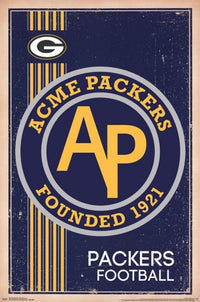 Green Bay Packers Retro Logo 2014 Poster Print