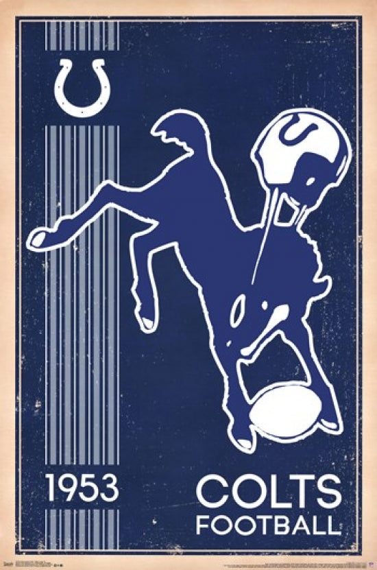 Indianapolis Colts Retro Logo Poster Print 22x34