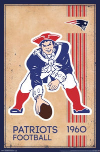 New England Patriots Retro Logo Poster Print