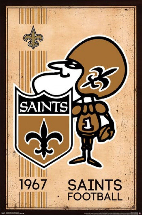 New Orleans Saints Retro Logo 14 Poster Print - 22x34