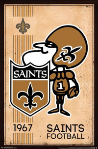 New Orleans Saints Retro Logo 14 Poster Print - 22x34