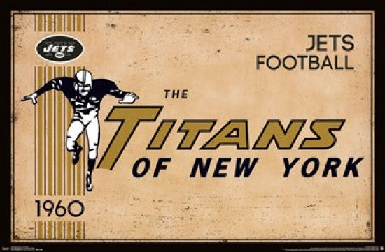 New York Jets Retro Logo Poster Print - 34x22