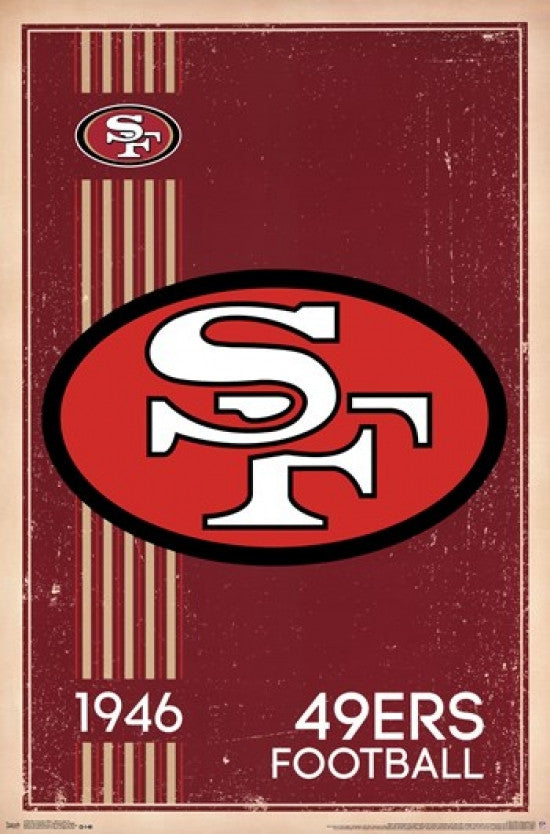 San Francisco 49ers Retro Logo Poster Print - 22x34