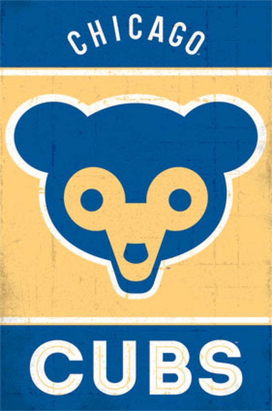 Chicago Cubs Retro Logo Poster Print 2014 Edition