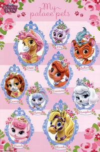 Princess Palace Pets Poster Print featuring vibrant colors and playful design.