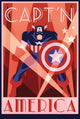 Captain America Art Deco Poster Print - 22x34