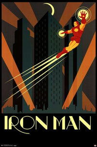 Marvel Iron Man Art Deco Poster Print - 24x36