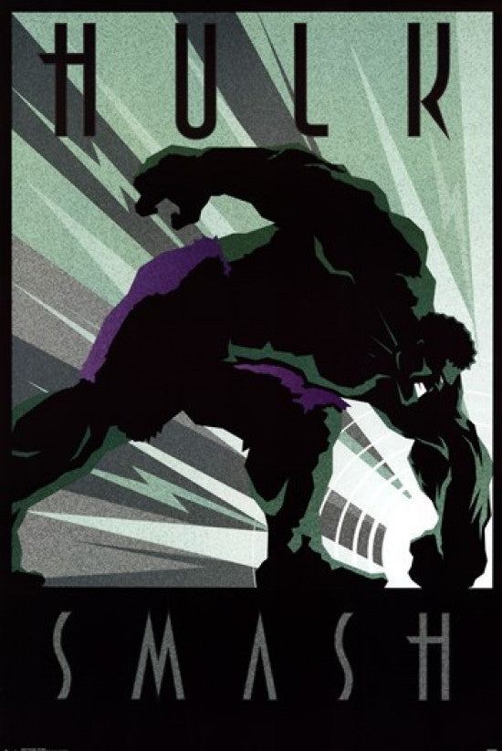 The Hulk Art Deco Poster Print | 24x36 Rolled Poster