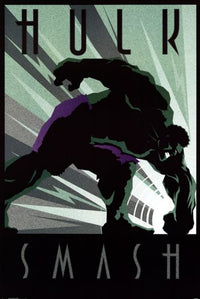 The Hulk Art Deco Poster Print | 24x36 Rolled Poster